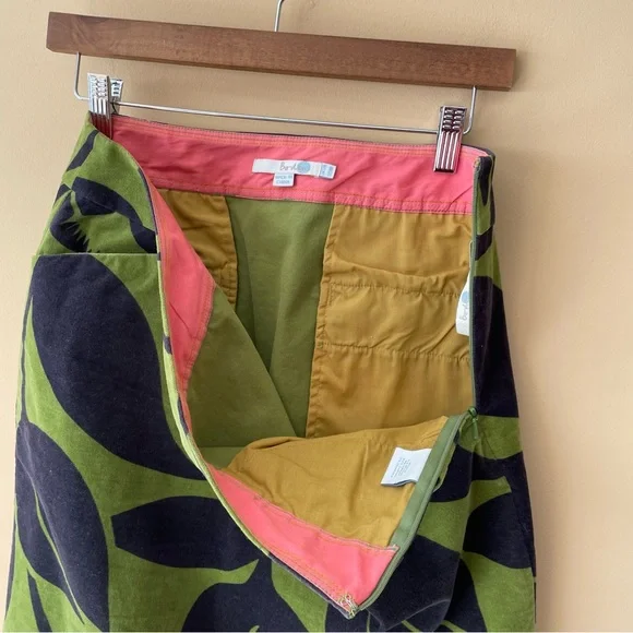 BODEN Velvet Tulip Mini Skirt in Green and Black WG374 size 8R - Picture 4 of 5